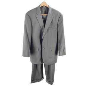 Cianni Celleni men's wool suit 48R olive gray super 110's high twist wool formal